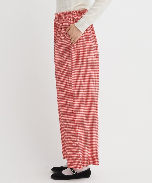 bulle de savon（ビュルデサボン）の「ちぢみgingham パンツ（その他パンツ・レディース・レッド/ブラック・FREE）」の18枚目の写真