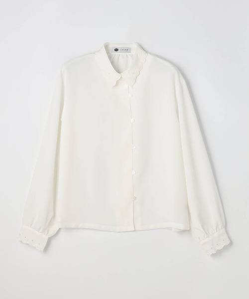 179/WG（イチナナキュウダブルジー）の「スカラップ刺繍ブラウス（シャツ/ブラウス・レディース・オフホワイト/ブラック/ミント/ピンク・MEDIUM）」の6枚目の写真