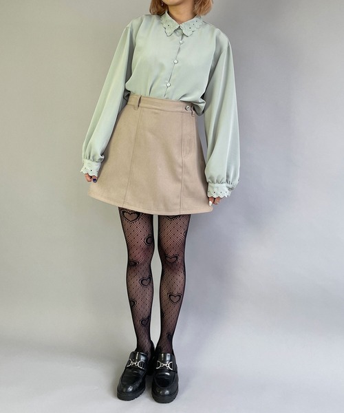 179/WG（イチナナキュウダブルジー）の「スカラップ刺繍ブラウス（シャツ/ブラウス・レディース・オフホワイト/ブラック/ミント/ピンク・MEDIUM）」の18枚目の写真