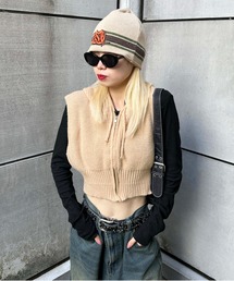 【SDG】hooded knit vest