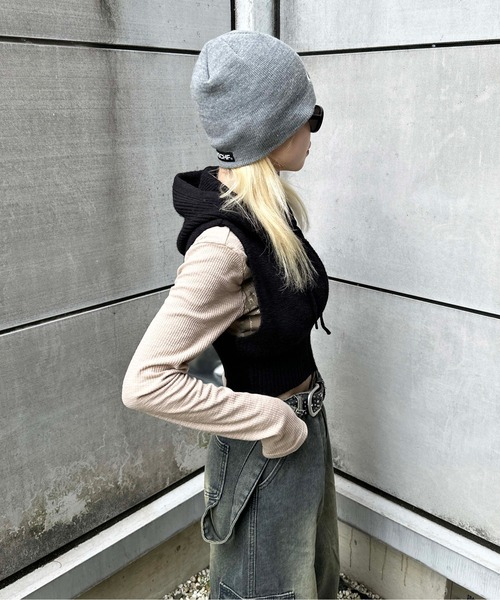 sedacle(セダクル)の「【SDG】hooded knit vest(ベスト・レディース・ベージュ/グレー/ブラック・FREE)」の5枚目の写真