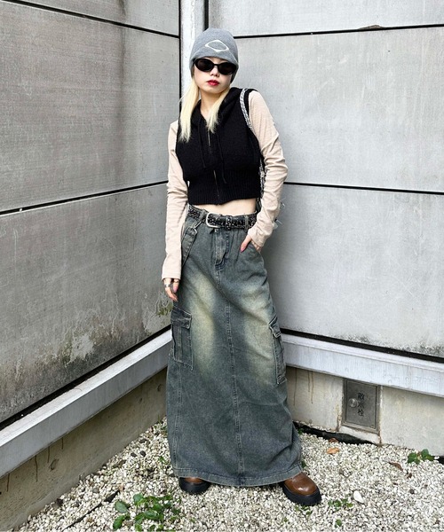 sedacle(セダクル)の「【SDG】hooded knit vest(ベスト・レディース・ベージュ/グレー/ブラック・FREE)」の7枚目の写真