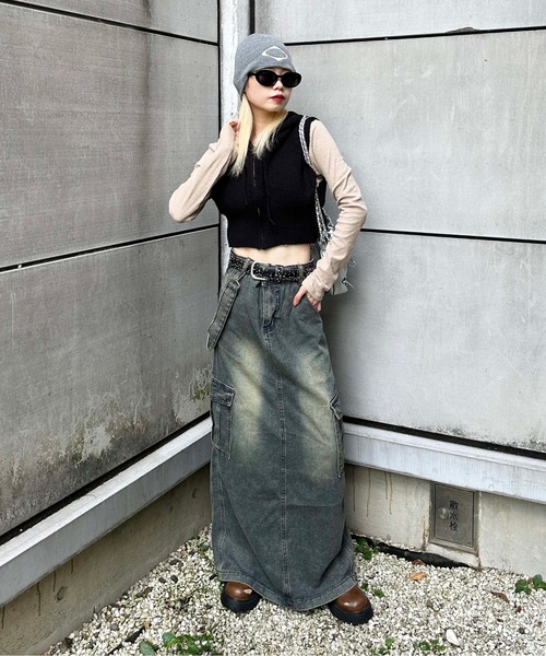 sedacle(セダクル)の「【SDG】hooded knit vest(ベスト・レディース・ベージュ/グレー/ブラック・FREE)」の8枚目の写真