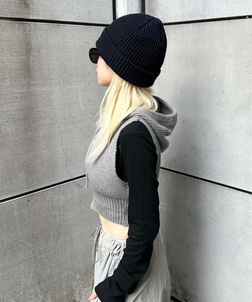 sedacle(セダクル)の「【SDG】hooded knit vest(ベスト・レディース・ベージュ/グレー/ブラック・FREE)」の11枚目の写真