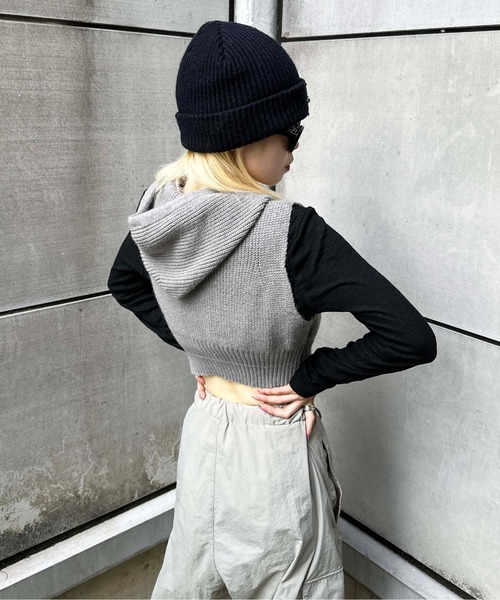 sedacle(セダクル)の「【SDG】hooded knit vest(ベスト・レディース・ベージュ/グレー/ブラック・FREE)」の12枚目の写真