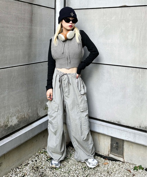 sedacle(セダクル)の「【SDG】hooded knit vest(ベスト・レディース・ベージュ/グレー/ブラック・FREE)」の13枚目の写真