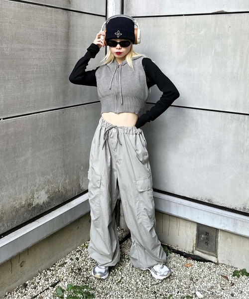sedacle(セダクル)の「【SDG】hooded knit vest(ベスト・レディース・ベージュ/グレー/ブラック・FREE)」の15枚目の写真
