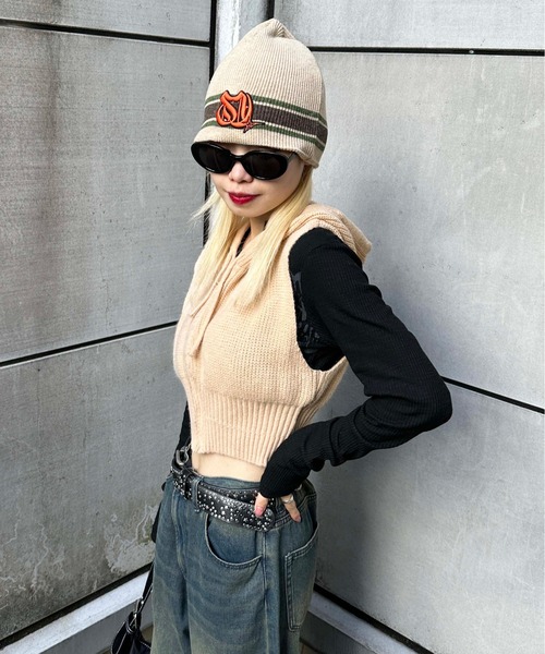 sedacle(セダクル)の「【SDG】hooded knit vest(ベスト・レディース・ベージュ/グレー/ブラック・FREE)」の17枚目の写真