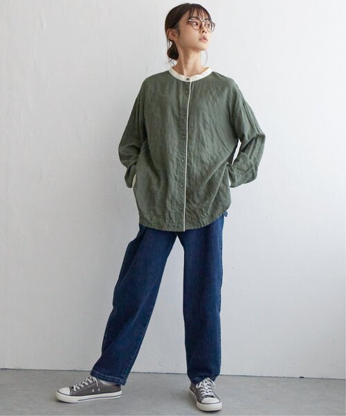 LBC(エルビーシー)の「クレリックパイピングシャツ(シャツ/ブラウス・レディース・グリーン/ブラック/ネイビー・M/L)」の19枚目の写真
