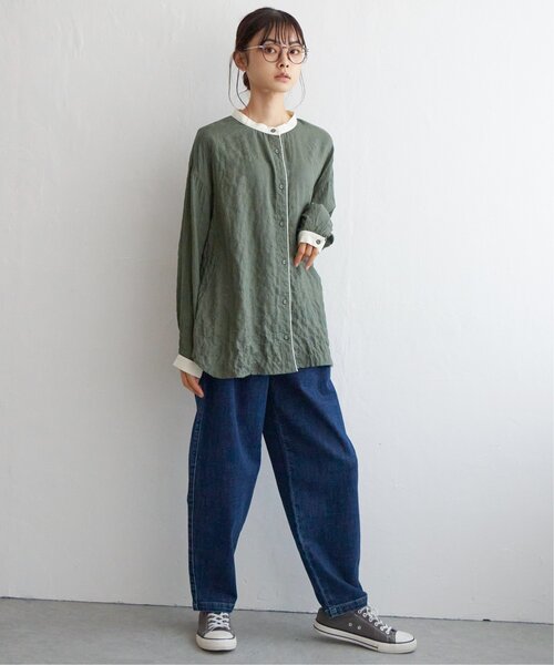 LBC(エルビーシー)の「クレリックパイピングシャツ(シャツ/ブラウス・レディース・グリーン/ブラック/ネイビー・M/L)」の20枚目の写真