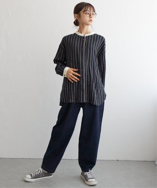 LBC(エルビーシー)の「クレリックパイピングシャツ(シャツ/ブラウス・レディース・グリーン/ブラック/ネイビー・M/L)」の21枚目の写真