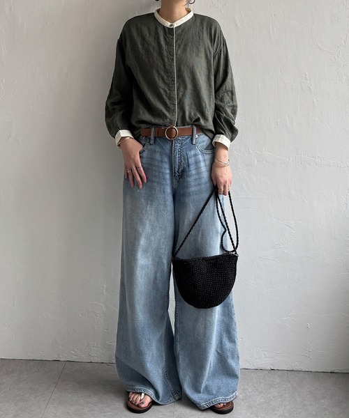 LBC(エルビーシー)の「クレリックパイピングシャツ(シャツ/ブラウス・レディース・グリーン/ブラック/ネイビー・M/L)」の5枚目の写真