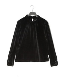 ハイネック ベロア プルオーバー