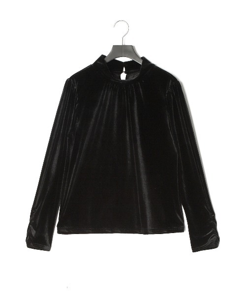 PREFERIR（プレフェリール）の「ハイネック ベロア プルオーバー（ニット/セーター・レディース・ネイビー/モカ/ブラック・MEDIUM/LARGE）」の7枚目の写真