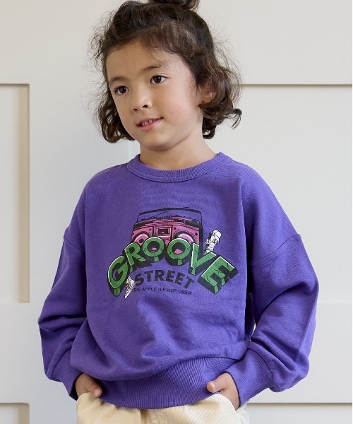 Life Support Products(ライフサポートプロダクツ)の「裏毛プリントワイドトレーナー(80~150cm)(スウェット・キッズ・アイボリー/レッド/ブラウン/ブルー/マスタード/オフホワイト/パープル/杢グレー/ブラック/グリーン・80/90/95/100/110/140/150/120/130)」の8枚目の写真