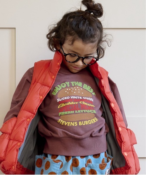 Life Support Products(ライフサポートプロダクツ)の「裏毛プリントワイドトレーナー(80~150cm)(スウェット・キッズ・アイボリー/レッド/ブラウン/ブルー/マスタード/オフホワイト/パープル/杢グレー/ブラック/グリーン・80/90/95/100/110/140/150/120/130)」の5枚目の写真