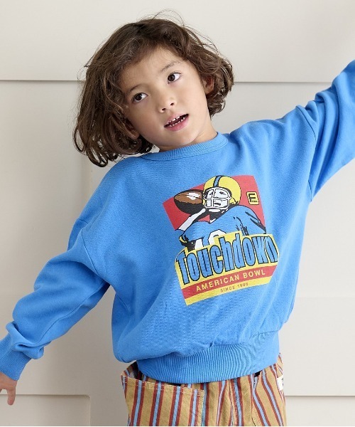 Life Support Products(ライフサポートプロダクツ)の「裏毛プリントワイドトレーナー(80~150cm)(スウェット・キッズ・アイボリー/レッド/ブラウン/ブルー/マスタード/オフホワイト/パープル/杢グレー/ブラック/グリーン・80/90/95/100/110/140/150/120/130)」の7枚目の写真