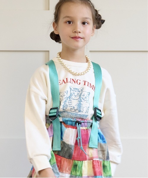 Life Support Products(ライフサポートプロダクツ)の「裏毛プリントワイドトレーナー(80~150cm)(スウェット・キッズ・アイボリー/レッド/ブラウン/ブルー/マスタード/オフホワイト/パープル/杢グレー/ブラック/グリーン・80/90/95/100/110/140/150/120/130)」の3枚目の写真