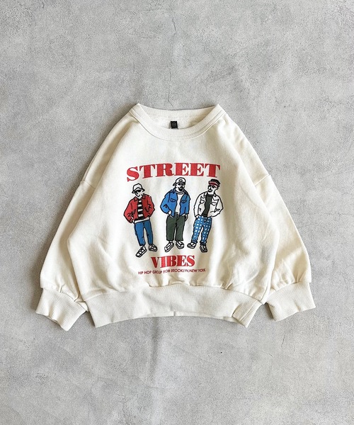 Life Support Products(ライフサポートプロダクツ)の「裏毛プリントワイドトレーナー(80~150cm)(スウェット・キッズ・アイボリー/レッド/ブラウン/ブルー/マスタード/オフホワイト/パープル/杢グレー/ブラック/グリーン・80/90/95/100/110/140/150/120/130)」の11枚目の写真