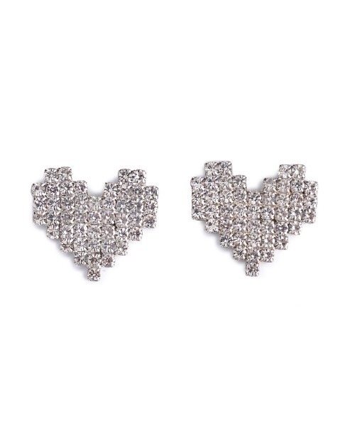 Re:EDIT（リエディ）の「[2023A/W COLLECTION][MEISM by Re:EDIT]ライントストーンハートピアス（ピアス（両耳用）・レディース・シルバー/ゴールド・FREE）」の2枚目の写真