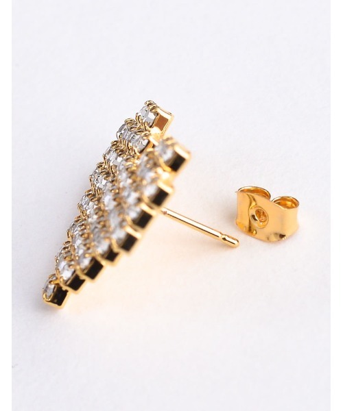 Re:EDIT（リエディ）の「[2023A/W COLLECTION][MEISM by Re:EDIT]ライントストーンハートピアス（ピアス（両耳用）・レディース・シルバー/ゴールド・FREE）」の3枚目の写真