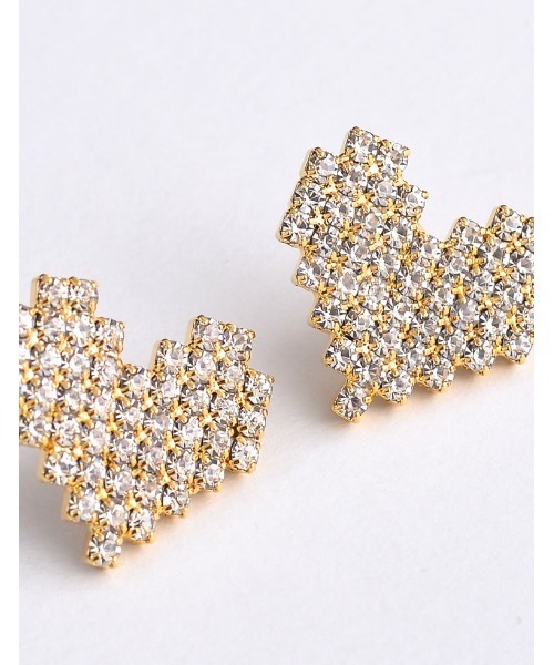 Re:EDIT（リエディ）の「[2023A/W COLLECTION][MEISM by Re:EDIT]ライントストーンハートピアス（ピアス（両耳用）・レディース・シルバー/ゴールド・FREE）」の7枚目の写真