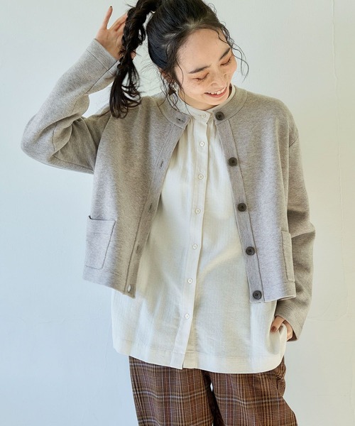 studio CLIP(スタディオクリップ)の「【マシンウォッシャブル/速乾】ソフィニー12ゲージジャケットカーディガン(カーディガン/ボレロ・レディース・ライトグレー/ライトブルー/ネイビー/オフホワイト・LARGE/MEDIUM)」の5枚目の写真