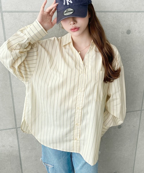 moment+(モーメントプラス)の「マルチストライプ後ろ編み上げ長袖シャツ(シャツ/ブラウス・レディース・サックスブルー/イエロー/ピンク・M/L)」の21枚目の写真