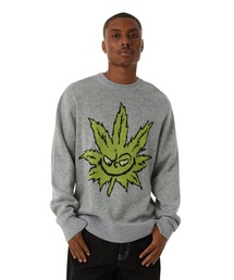 HUFグレーセーター HUF セーター ニット MONOGRAM JACQUARD ZIP SWEATER / ハフ