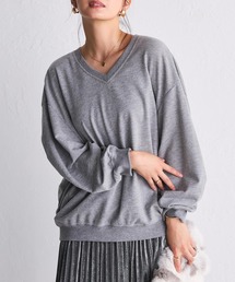 [24AW新色追加]バックギャザーVネックスウェット