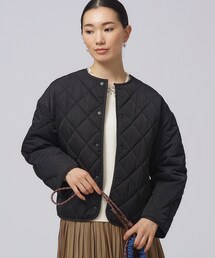 GALLEST | クロップドキルトブルゾン(ノーカラーコート)