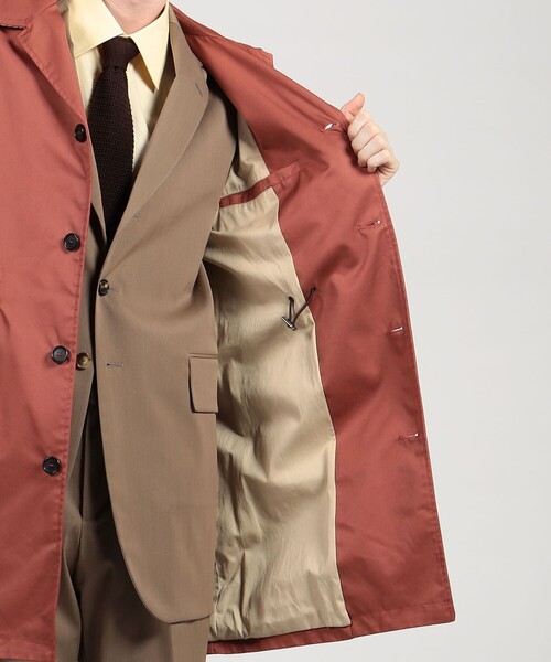 セール】CARUSO コットンナイロン バルカラーコート（ステンカラー