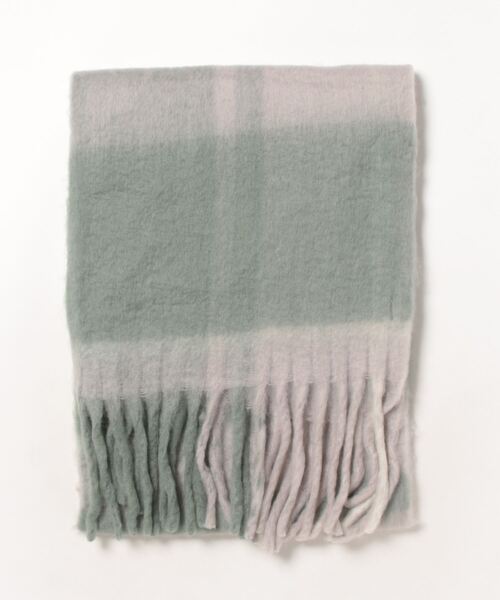 OLD BETTY'S（オールドベティーズ）の「ふわふわボリューム チェックマフラー（マフラー・レディース・ベージュ/ピンク/ブラウン/グリーン・FREE）」の5枚目の写真