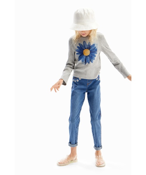 Desigual（デシグアル）の「マーガレット&ラインストーン Tシャツ（Tシャツ/カットソー・キッズ・ブラック・XXL/L/M/S/XL/XS）」の3枚目の写真