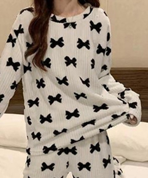 Miniministore（ミニミニストア）の「フリースパジャマ 上下セット レディース（ルームウェア/パジャマ・レディース・ピンク/アイボリー/ホワイト/ブルー・フリー）」の13枚目の写真