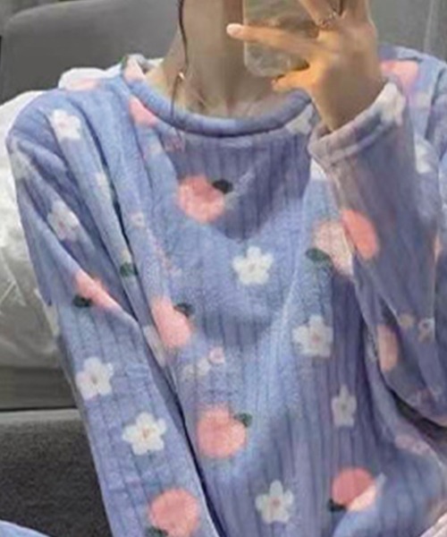 Miniministore（ミニミニストア）の「フリースパジャマ 上下セット レディース（ルームウェア/パジャマ・レディース・ピンク/アイボリー/ホワイト/ブルー・フリー）」の16枚目の写真