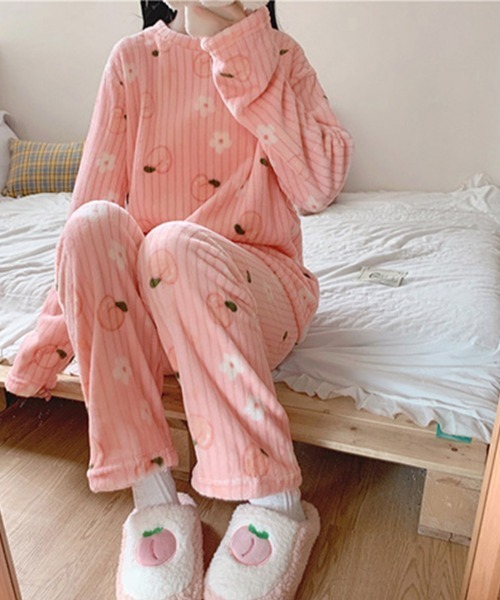Miniministore（ミニミニストア）の「フリースパジャマ 上下セット レディース（ルームウェア/パジャマ・レディース・ピンク/アイボリー/ホワイト/ブルー・フリー）」の18枚目の写真