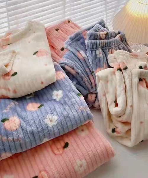 Miniministore（ミニミニストア）の「フリースパジャマ 上下セット レディース（ルームウェア/パジャマ・レディース・ピンク/アイボリー/ホワイト/ブルー・フリー）」の20枚目の写真