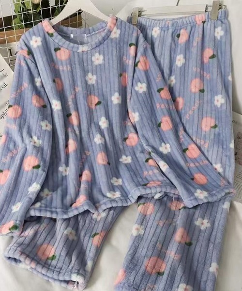 Miniministore（ミニミニストア）の「フリースパジャマ 上下セット レディース（ルームウェア/パジャマ・レディース・ピンク/アイボリー/ホワイト/ブルー・フリー）」の22枚目の写真