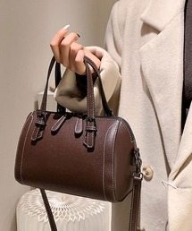 florist | 【2way】ステッチレザーショルダーバッグ/ボストンバッグ(ショルダーバッグ)