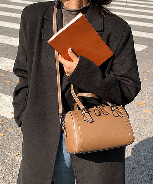 florist（フローリスト）の「【2way】ステッチレザーショルダーバッグ/ボストンバッグ（ショルダーバッグ・レディース・ブラック/グリーン/ベージュ/モカ・FREE）」の5枚目の写真