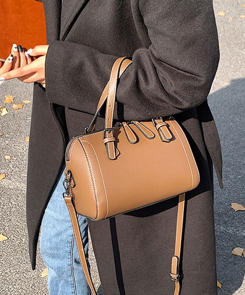 florist（フローリスト）の「【2way】ステッチレザーショルダーバッグ/ボストンバッグ（ショルダーバッグ・レディース・ブラック/グリーン/ベージュ/モカ・FREE）」の6枚目の写真