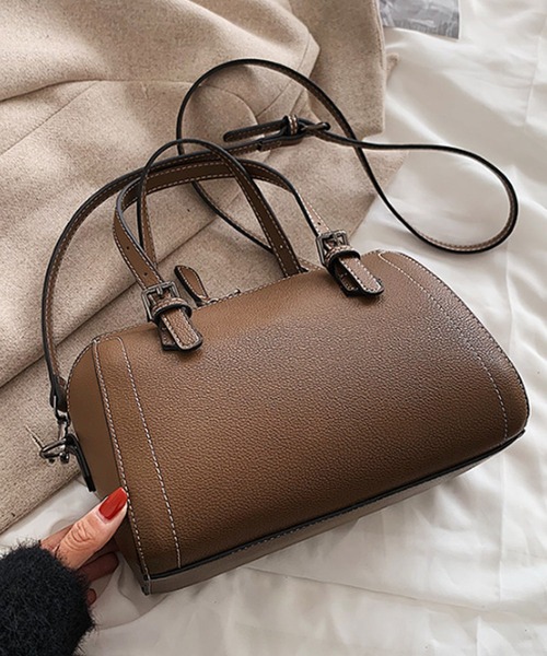 florist（フローリスト）の「【2way】ステッチレザーショルダーバッグ/ボストンバッグ（ショルダーバッグ・レディース・ブラック/グリーン/ベージュ/モカ・FREE）」の7枚目の写真