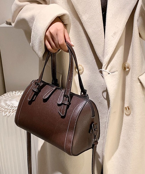 florist（フローリスト）の「【2way】ステッチレザーショルダーバッグ/ボストンバッグ（ショルダーバッグ・レディース・ブラック/グリーン/ベージュ/モカ・FREE）」の8枚目の写真