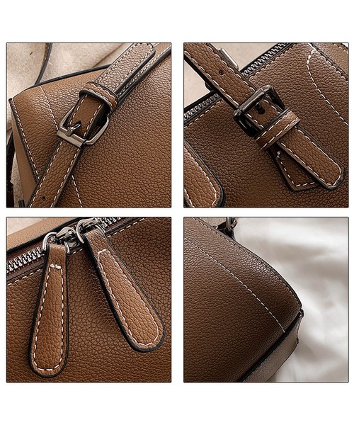 florist（フローリスト）の「【2way】ステッチレザーショルダーバッグ/ボストンバッグ（ショルダーバッグ・レディース・ブラック/グリーン/ベージュ/モカ・FREE）」の12枚目の写真