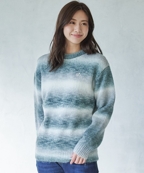 Arnold Palmer（アーノルドパーマー）の「グラデーション ボーダーニット シェア プルオーバー（ニット/セーター・レディース・ブルー/ライトベージュ/ブラック・M/S/L/XS/LL）」の12枚目の写真