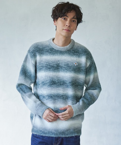 Arnold Palmer（アーノルドパーマー）の「グラデーション ボーダーニット シェア プルオーバー（ニット/セーター・レディース・ブルー/ライトベージュ/ブラック・M/S/L/XS/LL）」の10枚目の写真