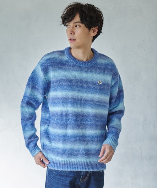 Arnold Palmer（アーノルドパーマー）の「グラデーション ボーダーニット シェア プルオーバー（ニット/セーター・レディース・ブルー/ライトベージュ/ブラック・M/S/L/XS/LL）」の21枚目の写真