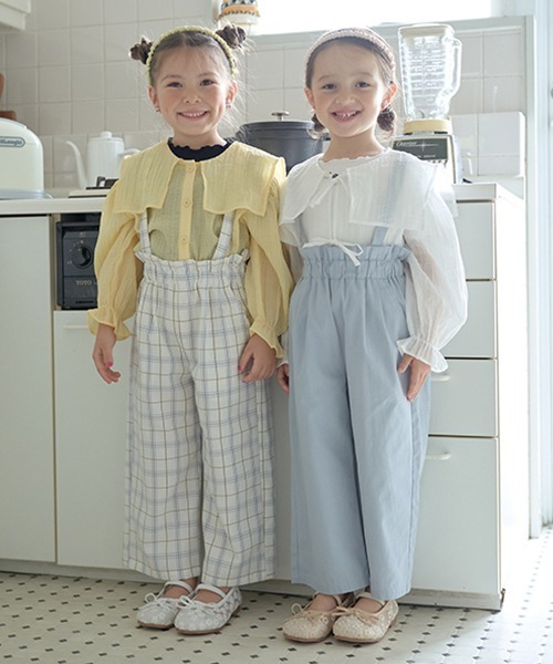 Lycee mine（リセマイン）の「セーラーカラー前後2wayオーバーサイズブラウス（シャツ/ブラウス・キッズ・ラベンダー/ミント/ブルーグレー/ブラック/オフホワイト/クリーム・110cm/100cm/130cm/120cm/140cm/150cm）」の8枚目の写真