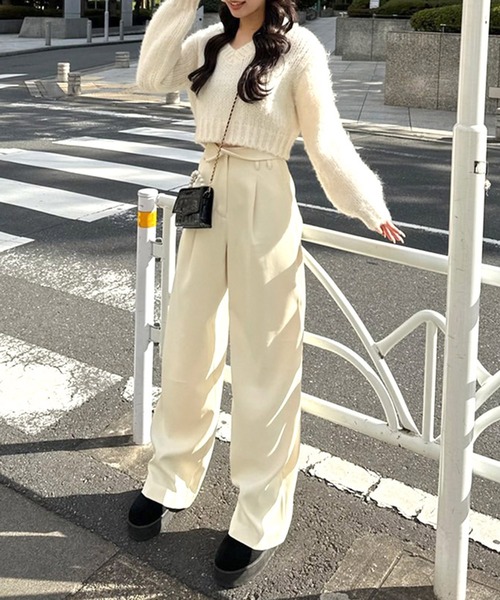 ROYAL PARTY(ロイヤルパーティー)の「2wayタックパンツ(その他パンツ・レディース・ベージュ/オフホワイト/パープル・FREE)」の6枚目の写真